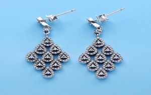 925 Sterling Silver Cascading Glamour Teardrop Dangle Drop Earrings with Clear CZ Fits European P Style Jewelry Fashion Earr7307074