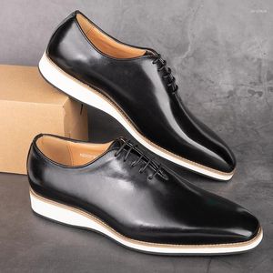 Casual Shoes Men Oryginalne skórzane sport Czarny ręcznie robiony wygodny bankiet na świeżym powietrzu Luksusowy Oxford Man Office