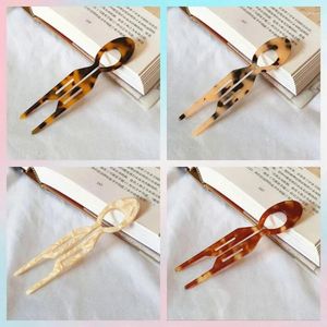 Hair Clips Creative Retro Geometric U-Shaped Stick Acetate Fiber Hairpin Tortoise Shell For Women'S Headwear Jewelry Gift