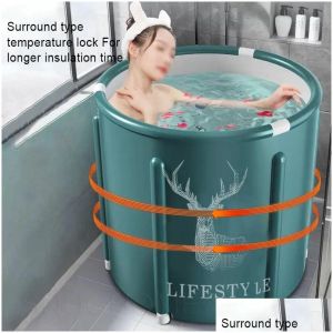 Leveranser andra badtoalettförsörjning Övrigt badtoalettförsörjning Portable Collapsible Hink Bathtub stor kapacitet badrum is vinter sho