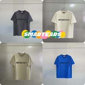 爆発的なTシャツ半袖男性と女性と同じゆるいハイストリートシリコーンプリントダブルラインTシャツを持つ新しい男性と女性