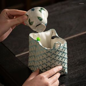 Storage Bags Kitchen Handmade Teapot Bag Cloth Teacup Cover Bowl Portable Retro Tea Ceremony Accessories Packaging