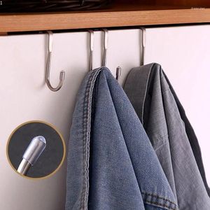 Hooks S-Shaped 304 Stainless Steel Cabinet Door Multi-Purpose Hook Towel Hanger Hat Holders Clothing Storage Racks Kitchen Bathroom