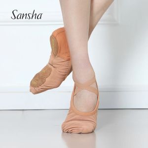 Botlar Sansha Yetişkin Bale Ayakkabı 4way Streç örgü 3 Splitsol Tasarım Bale Terlik Pembe Siyah Dans Ayakkabıları No.357m/No.357x