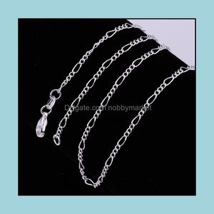 Catene S Fine 925 Sterling Sier Necklace 2MM 16-30 Curb Chain Link Italia Man Woman 15pcs/Lotto Dropse Delivery Otmje