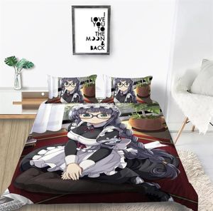 High End Bedding Set Anime Maid Sexy Classic 3D Duvet Cover Japanese Queen Single King Double Twin Full Bed Set With Pillowcase 3p1781136