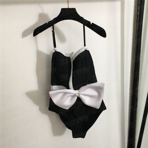 Designer Badge Women Swimsuit Bathing Suit Black White Splicing Swimwear Push Up Padded Bathing Suit