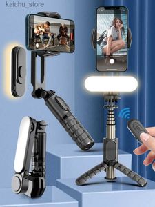 Selfie Monopods Smartphone Gimbal Estabilizador com Lightportables Selfie Stick com Remoteanti-Shake Bluetooth Gimbal para iOS/Android Telefone Y240418