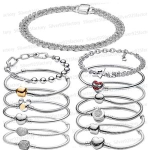 taglia da 16-21 cm Designer Charms Braccialetti per donne diamanti 925 Silver Chain Fil