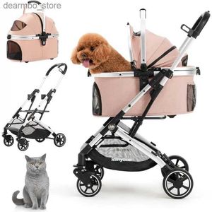 Dog Carrier Kenyone 3-in-1 Pet Stroller for Small Medium Dos Puppy Cat Stroller with Detachable Carrier Pad Lihtweiht Foldable Alum L49