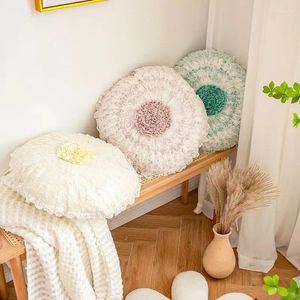 Pillow Ins Style Girl Heart French Lace Pillowcase Coreless Round Sofa Living Room Bedroom Without Core