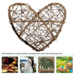 Wall Stickers Garneck Heart Shaped Wreath 30cm Rustic Decorative Vine Ring For Christmas DIY Party Wedding Hanging Ornaments