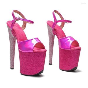 Scarpe eleganti da 20 cm/8 pollici lucido PU Piattaforma elettro -elettroplate superiori sandali al tallone ad alto tacco sexy Model Pole Dance 343