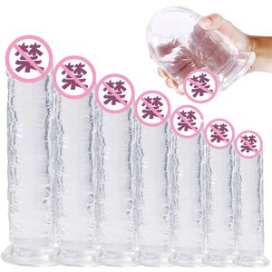 Realistisk dildo med Suction Cup Jelly Dildos Sexiga leksaker för kvinna Masturbators Fake Dick Penis Anal Butt Plug Erotic Shop 18