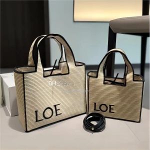 luxury straw cosmetic the tote bag Designer women's handbag luxury embroidered beach bag grass woven vegetable basket bags designer women ba