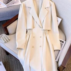 Women's Trench Coats Boreathiman Korean Fashion Double Breasted Slim Fit Windbreaker Coat Spring Autumn Loose Windproof Solid Street Jacket