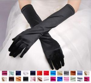 Guanti da sposa full finger abito da sposa lunghe maniche per matrimoni opache satinate cicatrici per la protezione solare sotto i guanti di lunghezza del gomito7813526