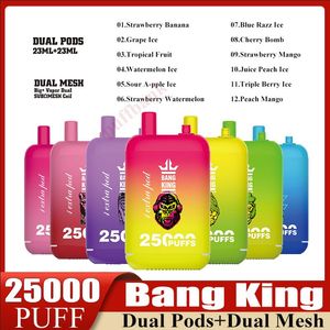 PODOS duplos Bang King 25000 Puff Disposto e cigarros eletrônicos vape buffs 25k descartáveis vapes 46 ml pré-preenchidos de 650mAh Cigarro de bateria de 650mAh