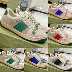 Dirty Casual Shoes Men Designer Flat Sneaker Stripe Płótno niebieski czerwony różowy zielony koronkowy Klasyczny platforma rocznika