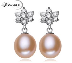 Stud Younoble Fashion White Real Natural Fresh Water Pearl Earring 925 Sterling Silver Jewelry Women Birthday Present Brincos Perolas4756244