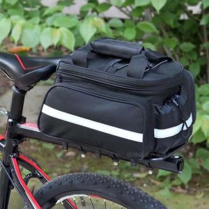 Väskor multifunktionell cykelstamväska stor kapacitet cykel mountainbike sadel bakre rack bagage bärare svans säte pannier pack