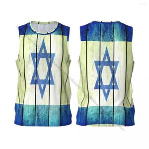 Tanque masculino tampes de basquete do ensino médio Jersey Israel Wooden Grunge Grunge Mens Game Movie Shirt Cosplay Clothing