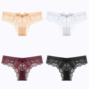 Panties Women's Hollow Out Sexy Lace Thong Low Waisted Triangle Underwear Pure Lust Style European and American Fashion Girl Ts 231031