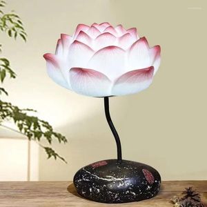 Tischlampen Temar zeitgenössischer Lotus Lampe Chinesische Stil Wohnzimmer Schlafzimmer Tee Studie Kunst dekoratives Licht