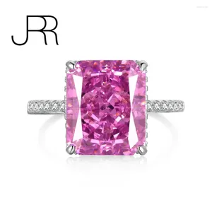 Cluster Rings JRR Luxury 925 Sterling Silver Violets 10 12MM Cushion Cut Created Moissanite Gemstone Wedding Party Ring Fine Jewelry For