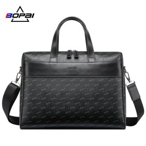 Valigette bopai valigetta da 15 pollici borse per laptop uomini in PVC Bags a messenger Office Work Business Spalla Cross Body Computer Documenti Tote