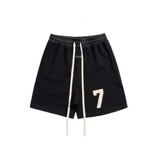 Double Fog Thread Digital Flocking Waist Casual Shorts for Mens Pentagonal Sanitary Pants