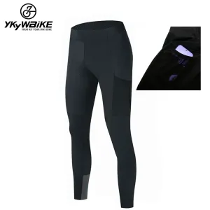 Calça ykywbike homens calças de bicicleta calça longa calça almofada de bicicleta de bicicleta de bicicleta de bicicleta