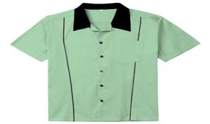 MEN039S Casual Shirts Sishion 2021 Grey Braun Green Men Shirt ST118 Baumwollknopf Klassiker Retro Bowling Plus Größe Kurzarm7308823