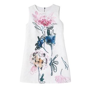 402 XXL 2024 Milan Runway Dress SPring Summer Sleeveless Crew Neck Same Style Womens Dress Fashion High Quality AS