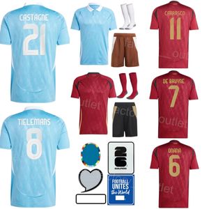 Kids Mans National Team 13 SELS Soccer Jerseys 7 DOKU 21 CASTAGNE 6 ONANA 22 VRANCKX 11 TROSSARD LUKAKU BATSHUAYI TIELEMANS Euro Cup 2024 Football Shirt Kits BiLiShi