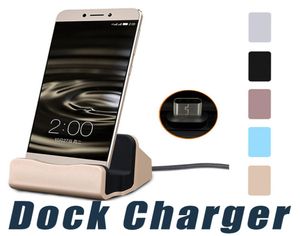 Universal Quick Charger Docking Station Station Cradle Charging Sync Dock para Samsung S6 S7 Edge Note 5 Tipo C Android com varejo B1763060