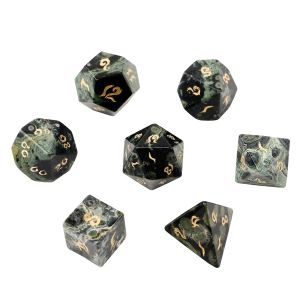 Gemstones Natural Kambaba Jasper Polyhedral Loose Gemstones Dice 7pcs Set Dungeons Dragons Stone Dice set dnd rpgゲーム飾りスポットGoo