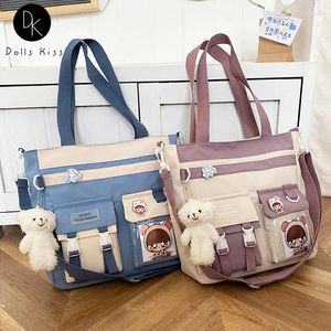 Umhängetaschen Ladies Nylon Ita Bag Female Kawaii Transparent PVC Pocket Fashion großer Kapazität Casual Messenger für Frauen