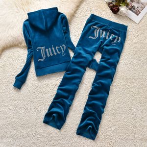 2024 New Women's Outfit Juicy Coture Tracksuit Woman Velvet Ladies Tracksuit Diamond Hoodie Casual Tracksuit Spring/Fall Women Two Piece Set