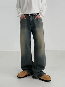 Męskie dżinsy syuhgfa vintage myte nogi szerokie nogi w stylu koreańskie kieszenie w lupgy męskie dżins proste spodnie High Street 2024 Spring Trend