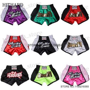 Shorts masculinos shorts de boxe tailandesa shorts de boxe tailandês respiráveis adultos e infantis ginástica agarrar gaiola de treinamento lutando com calças taekwondo masculas T240419