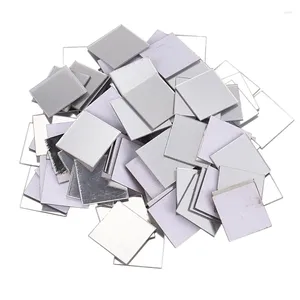 Adesivi da parete da 100 pezzi adesivi piastrelle a specchio piastrella 3d stick per decorazioni della stanza (argento)