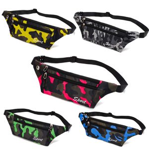 Hot selling men's and women's camouflage waist bag, outdoor sports waist bag, slim fit ultra light mobile phone bag