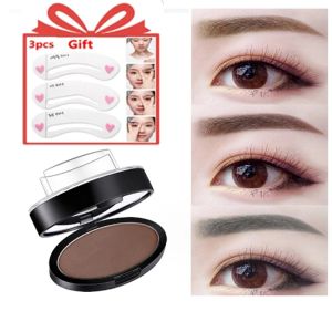 Förbättrar Eyebrow Powder Stamp Tint Stencil Set Cosmetics Professional Makeup Waterproof Eye Brow Stamp Lift Eyebrow Enhancers Stencil Kit