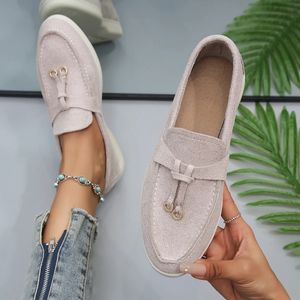 Loafers Ladies on Women Slip Flats Brand High Quality Spring Autumn Casual Flat Leather Cashmere Single Shoes Plus Size f c