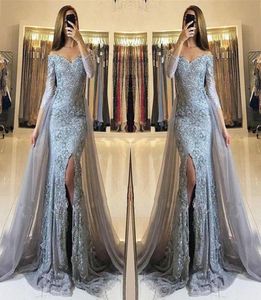 Long Elegant Mermaid Prom Dresses 2017 New 34 Long Sleeve Sweetheart Lace Formella klänningar för aftonklänningar9782551