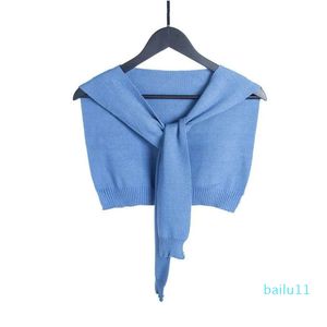 Mode enkel stil kvinnliga damer vinter stickad halsduk varmare wrap krage fast färg sjal stal gulgrönt blått blått