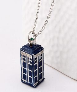 dr doctor who necklace tardis police box vine blue silver bronze pendant jewelry for men and women wholesale a3765626414