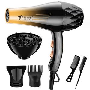 Hårtork professionell 1200W2200W Gear Strong Power Blow Wrather Brush för frisör Barber Salon Tools Hair Dryer Fan 240408