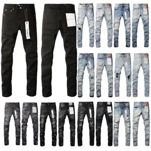 Purple Mens Designer Skinny Men Pencil Hole Cotton Print Hip Hop Black Denim Trousers Fashion High-End Quality Slim Fit Jeans Pants